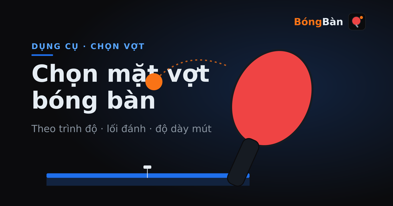 Ảnh bìa: hướng dẫn chọn mặt vợt bóng bàn theo trình độ và lối đánh